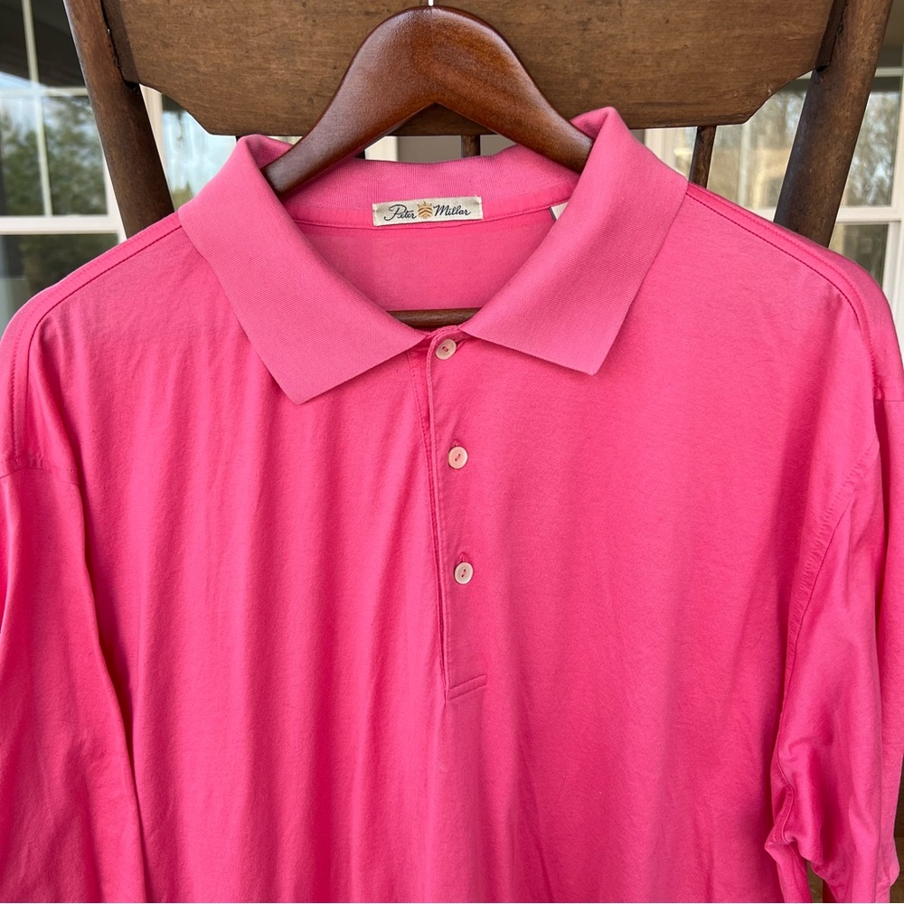 Peter Millar Polo Shirt Pink Cotton XL - Picture 6 of 16